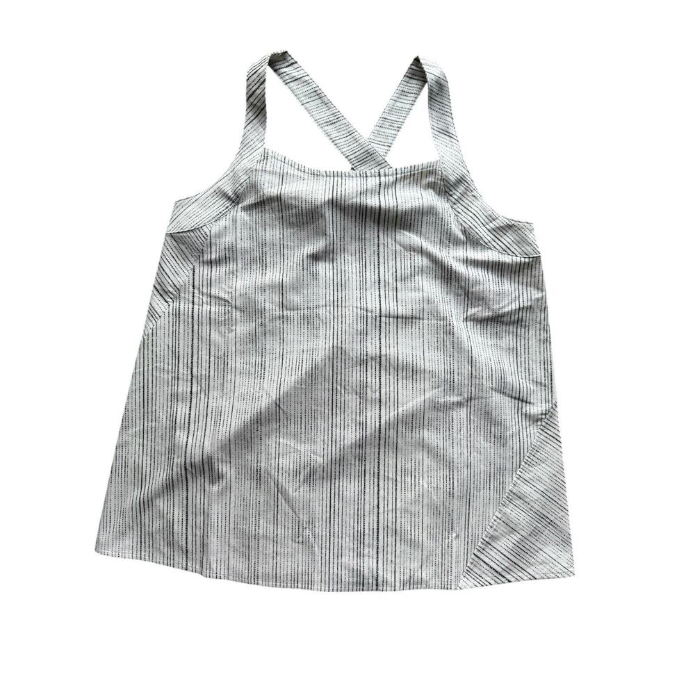 NWT Athleta Arrival Tank Cami M Black/White Striped Square Neck Breathable K03 - Picture 2 of 6